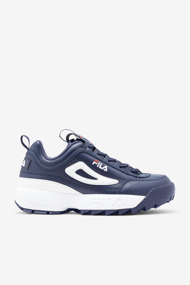 Fila Disruptor 2 Premium Sneakers Herre Mørkeblå Rød Hvide | 946-DPVIGM