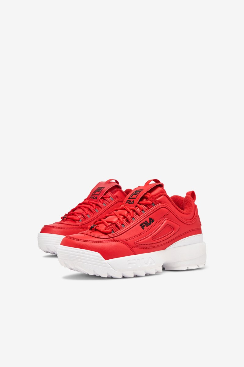 Fila Disruptor 2 Sneakers Børn Rød Hvide Sort | 514-UJIWGX