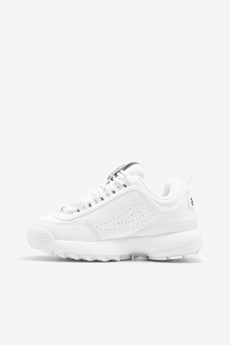 Fila Disruptor 2 Sneakers Herre Hvide Mørkeblå Rød | 245-SIDLKX