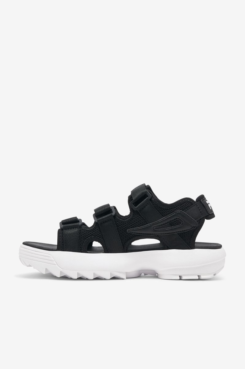 Fila Disruptor Sandal Badesandaler Herre Sort Sort Hvide | 025-PFRVNB