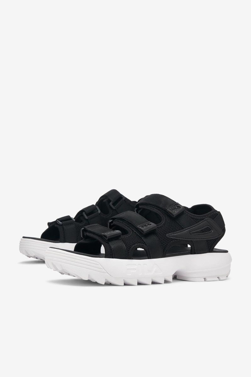 Fila Disruptor Sandal Badesandaler Herre Sort Sort Hvide | 025-PFRVNB