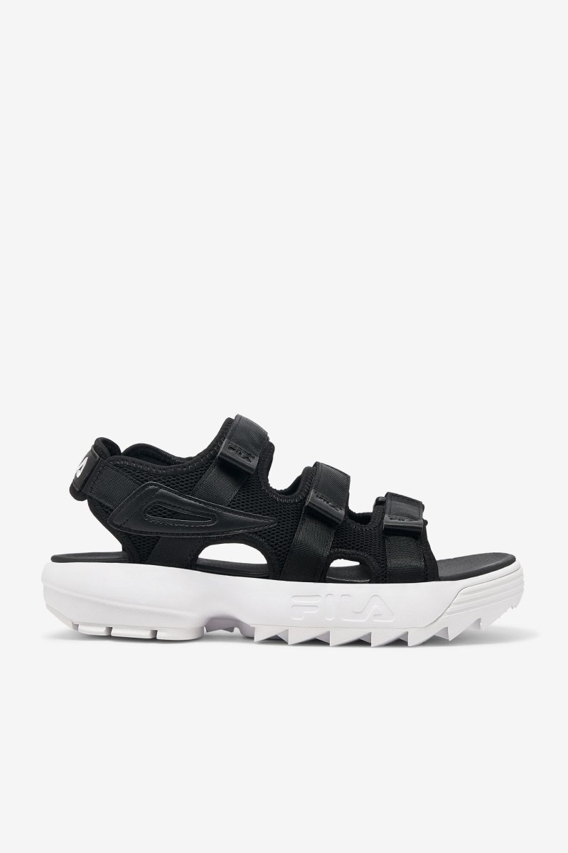 Fila Disruptor Sandal Badesandaler Herre Sort Sort Hvide | 025-PFRVNB