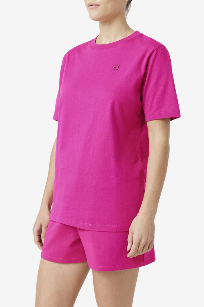 Fila Doran Tee T Shirts Dame Fuchsia | 687-QBRACU