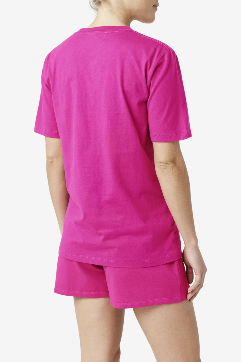 Fila Doran Tee T Shirts Dame Fuchsia | 687-QBRACU