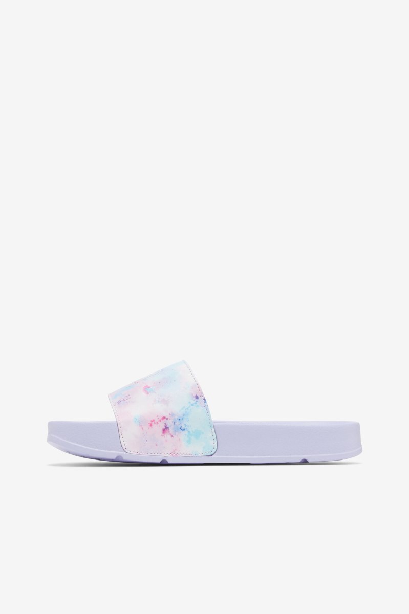 Fila Drifter Tie Dye Badesandaler Dame Flerfarvede Hvide Lilla | 360-APQRIV