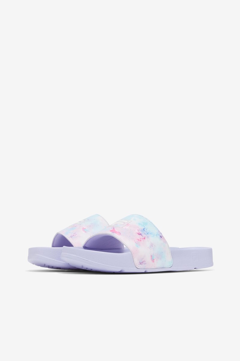 Fila Drifter Tie Dye Badesandaler Dame Flerfarvede Hvide Lilla | 360-APQRIV