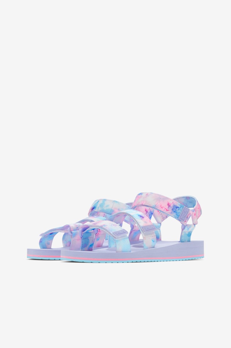 Fila Drifter Ts Tie Dye Badesandaler Dame Flerfarvede Hvide Lilla | 028-ZMSUWO