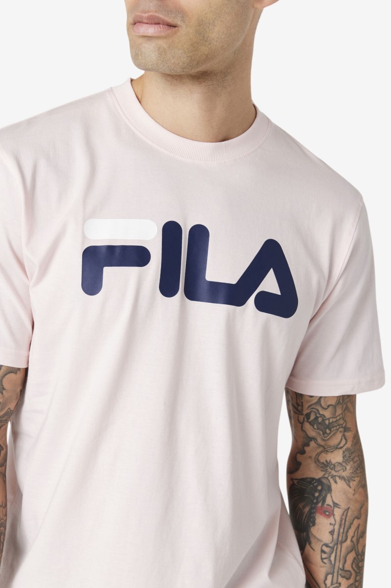 Fila Eagle Tee T Shirts Herre Lyserød Mørkeblå Hvide | 341-LUAVOS