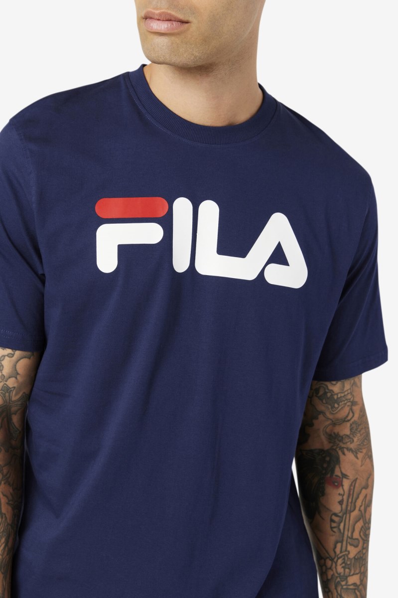 Fila Eagle Tee T Shirts Herre Mørkeblå Hvide Rød | 254-MQTLZF