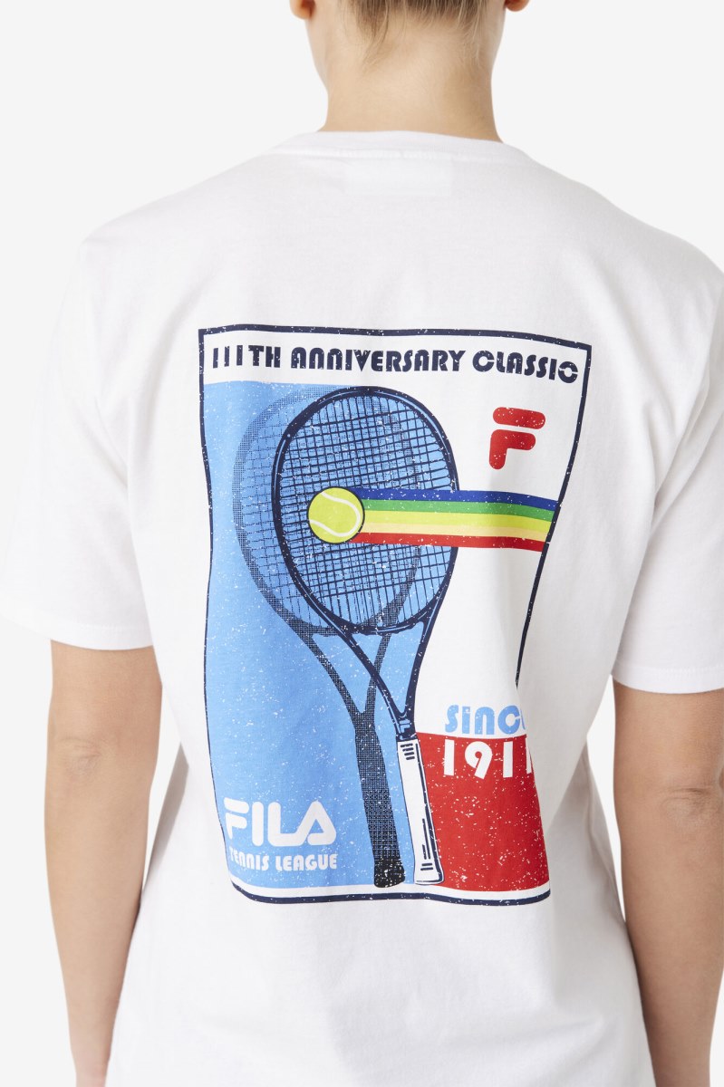 Fila Ellsie Tee T Shirts Dame Hvide | 803-YDJVXN