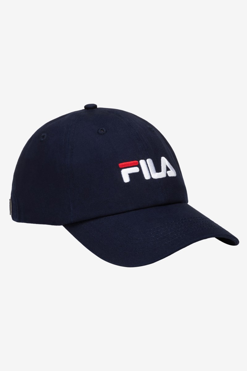 Fila Embroidered Logo Baseball Hat Dame Mørkeblå | 369-ZTHVYA