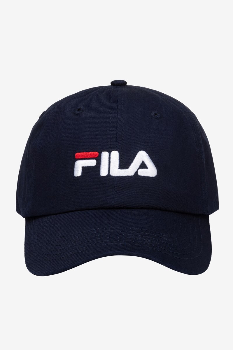 Fila Embroidered Logo Baseball Hat Dame Mørkeblå | 369-ZTHVYA