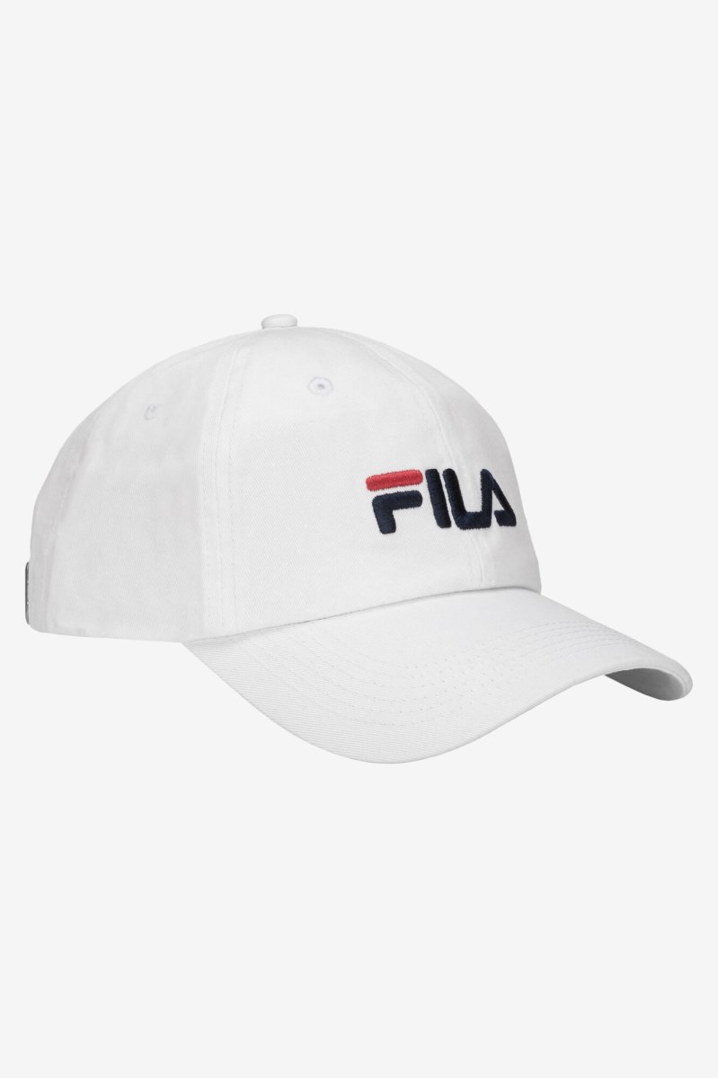 Fila Embroidered Logo Baseball Hat Dame Hvide | 538-GKMNUJ