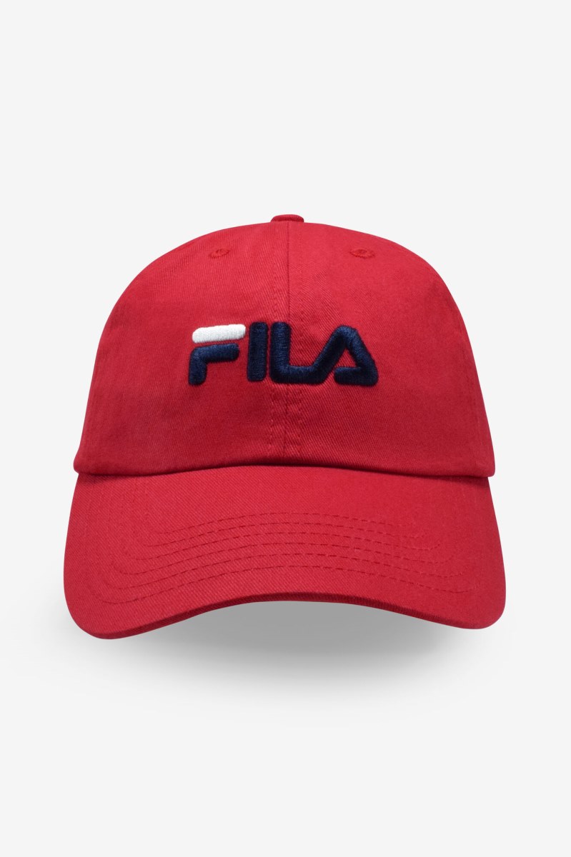 Fila Embroidered Logo Baseball Hat Dame Rød | 591-TESUBI