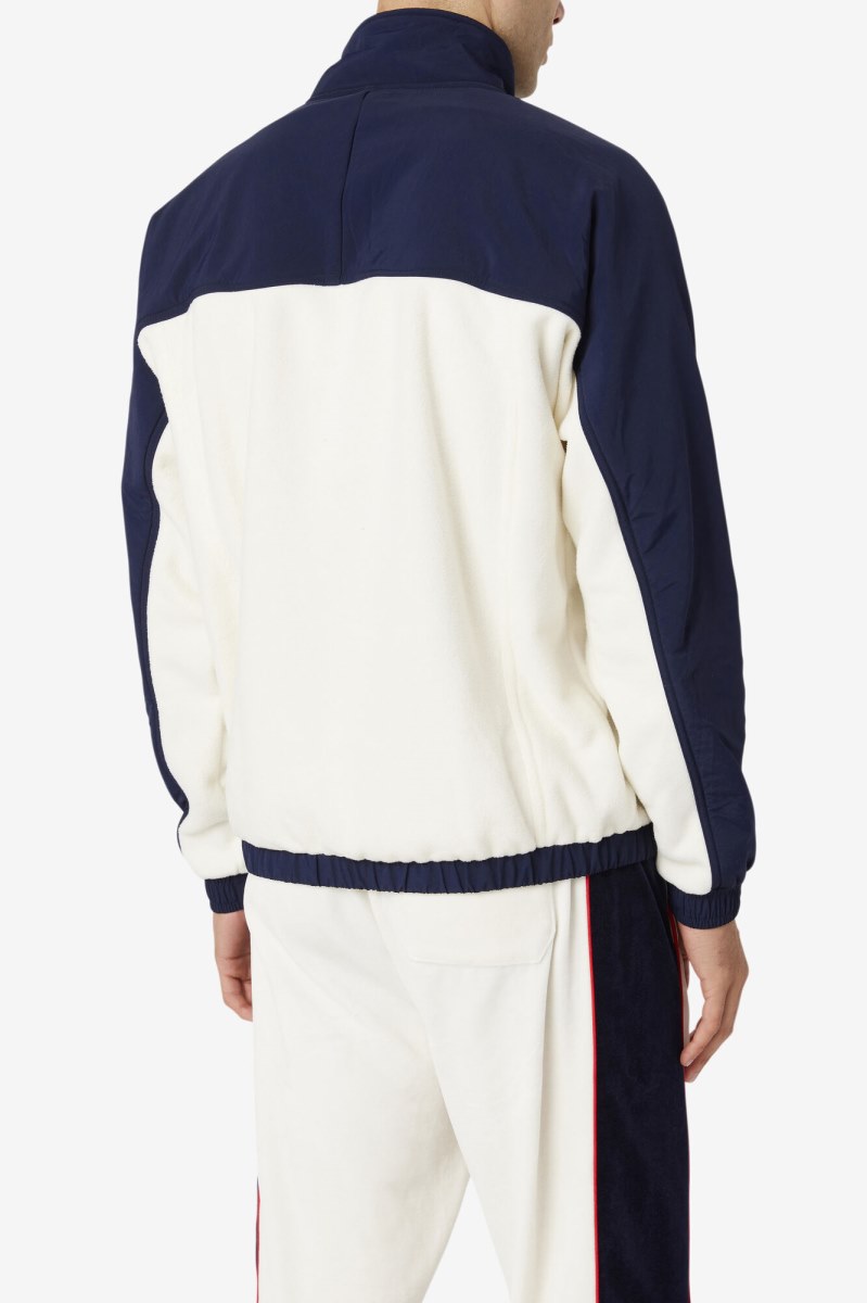 Fila Erick 1/2 Zip Pullover Herre Hvide Mørkeblå | 043-HDMIJU