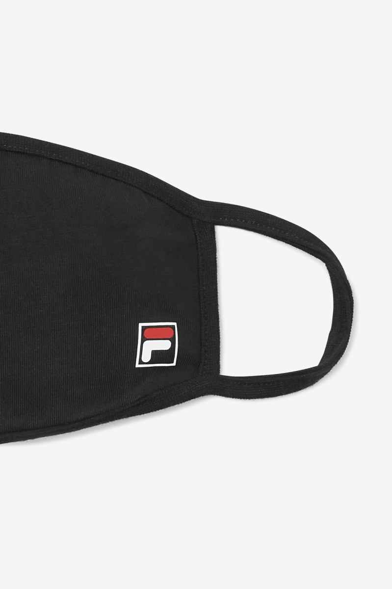 Fila F-box Logo Face Mask In Black Udstyr Herre Sort | 624-IRKUOB