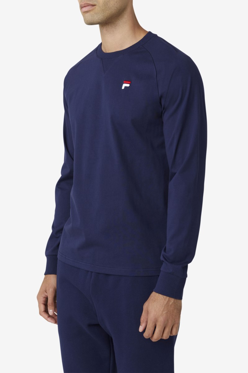 Fila Flynn Tee Long Sleeve Dame Mørkeblå | 132-CZXFGD