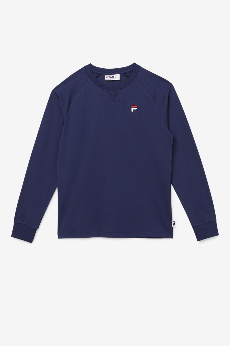 Fila Flynn Tee Long Sleeve Dame Mørkeblå | 132-CZXFGD