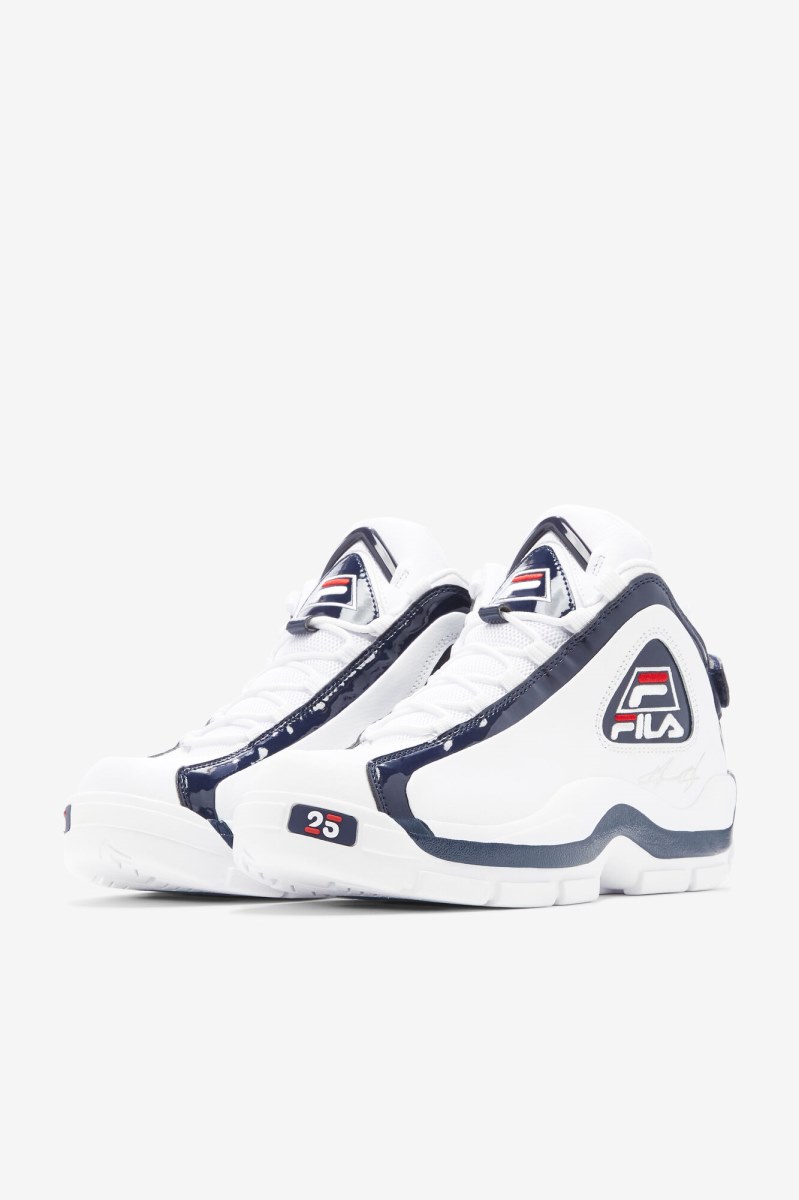 Fila Grant Hill 2 25th Anniversary Edition Støvler Herre Hvide Mørkeblå Rød | 042-ILDEVK