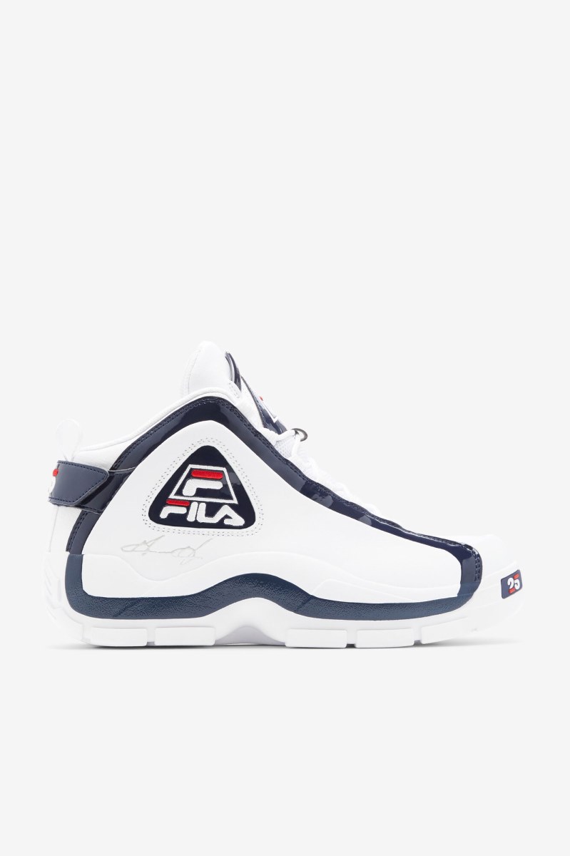 Fila Grant Hill 2 25th Anniversary Edition Støvler Herre Hvide Mørkeblå Rød | 042-ILDEVK