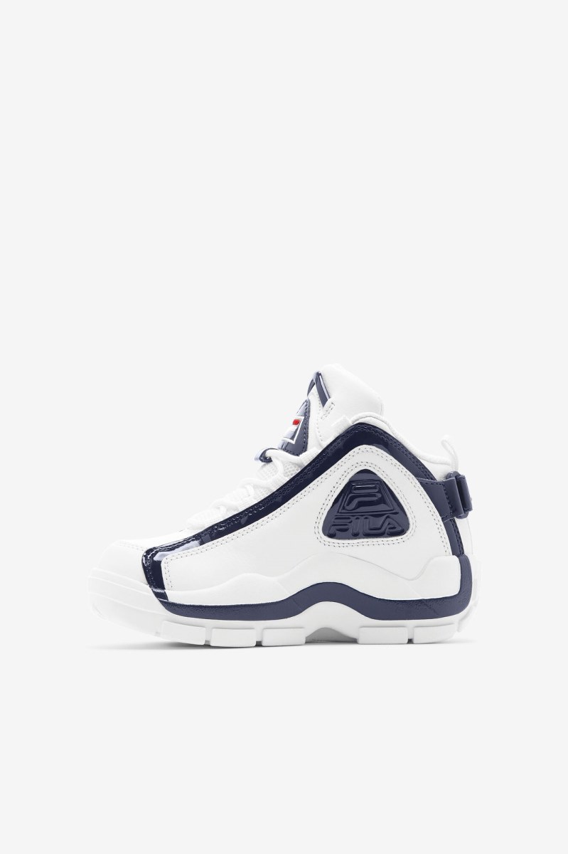 Fila Grant Hill 2 25th Anniversary Edition Støvler Børn Hvide Mørkeblå Rød | 267-HTNVMZ