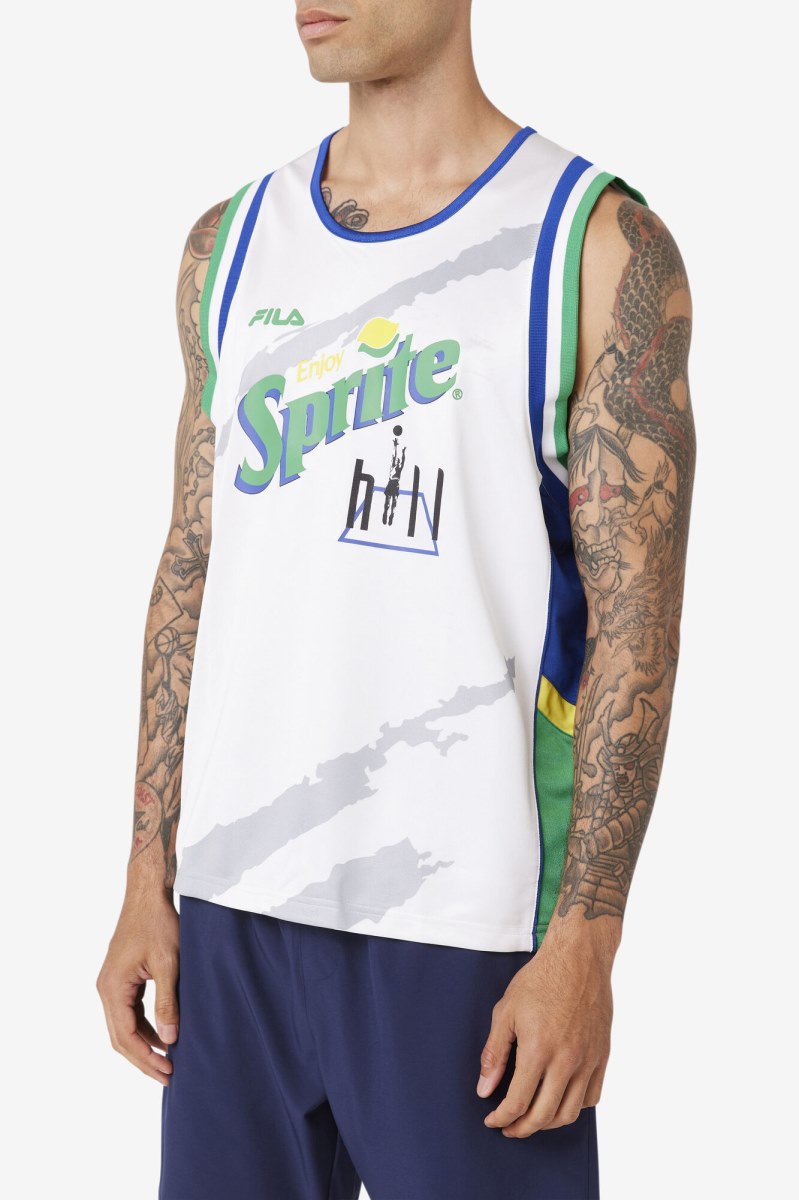 Fila Grant Hill X Sprite Tank Tank Top Herre Hvide Blå | 430-UARMHK