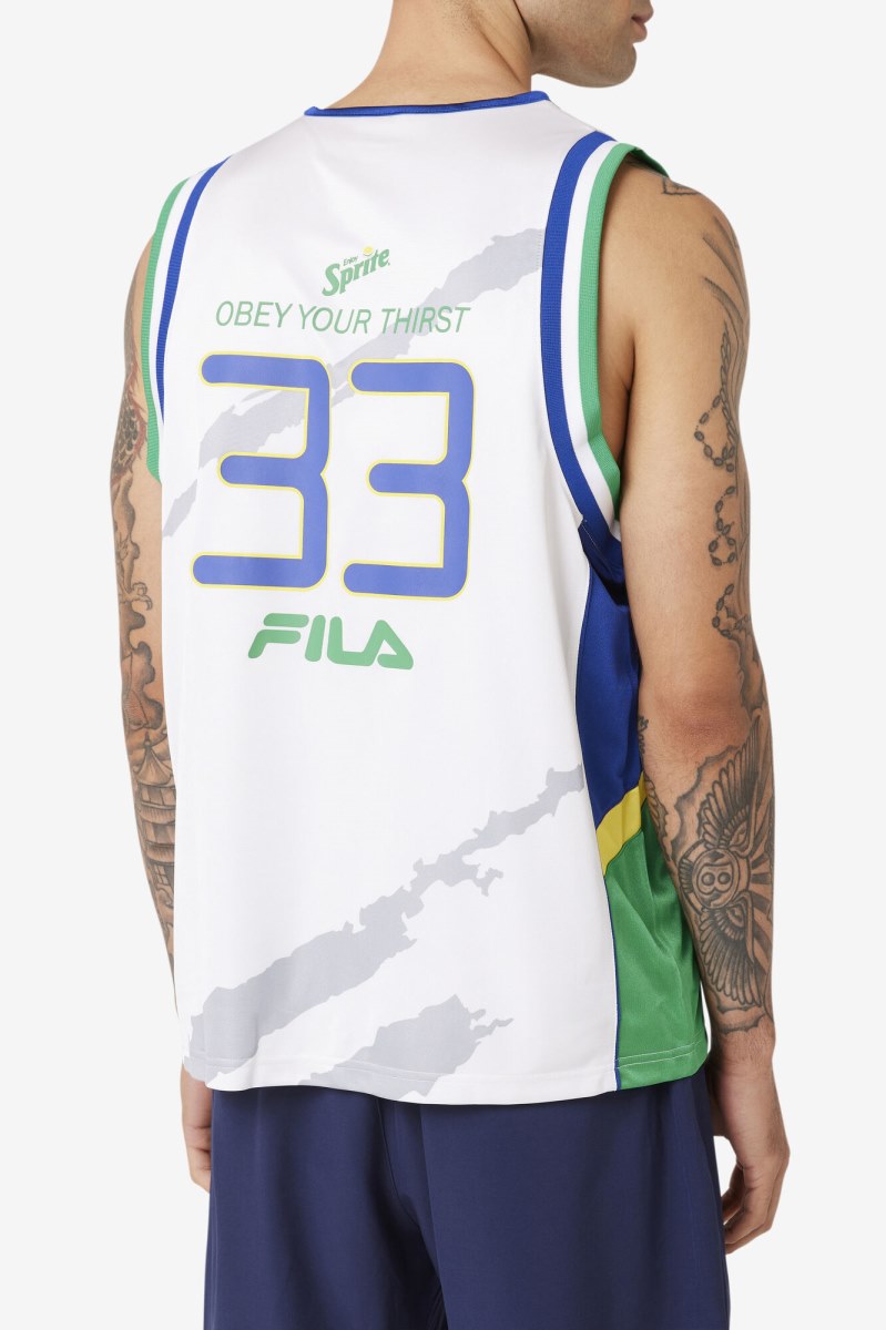 Fila Grant Hill X Sprite Tank Tank Top Herre Hvide Blå | 430-UARMHK