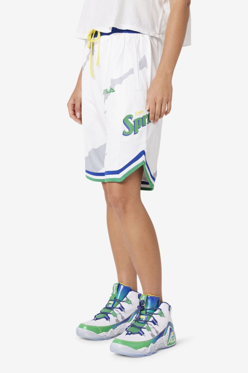 Fila Grant Hill x Sprite Shorts Dame Hvide Blå | 689-BYMGQP