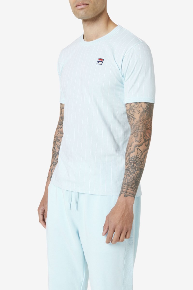 Fila Guillo Tee T Shirts Herre Blå Hvide | 827-KOMSGR