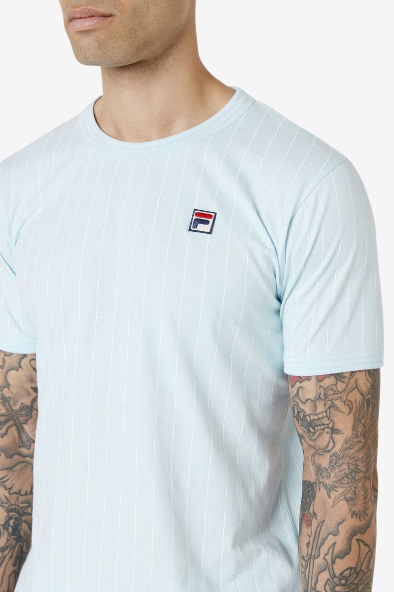 Fila Guillo Tee T Shirts Herre Blå Hvide | 827-KOMSGR