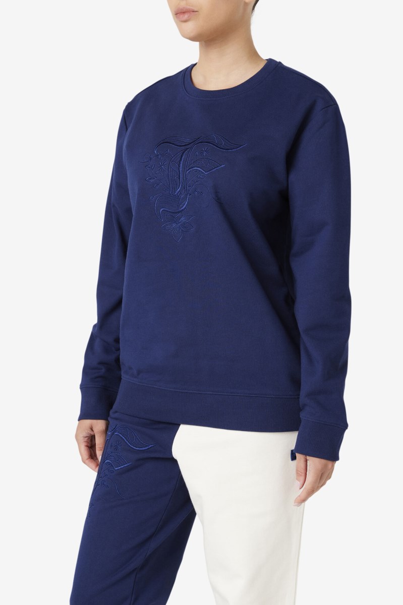 Fila Izabella Sweatshirts Dame Mørkeblå | 603-AQLJKE