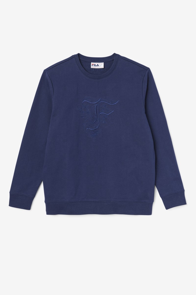 Fila Izabella Sweatshirts Dame Mørkeblå | 603-AQLJKE