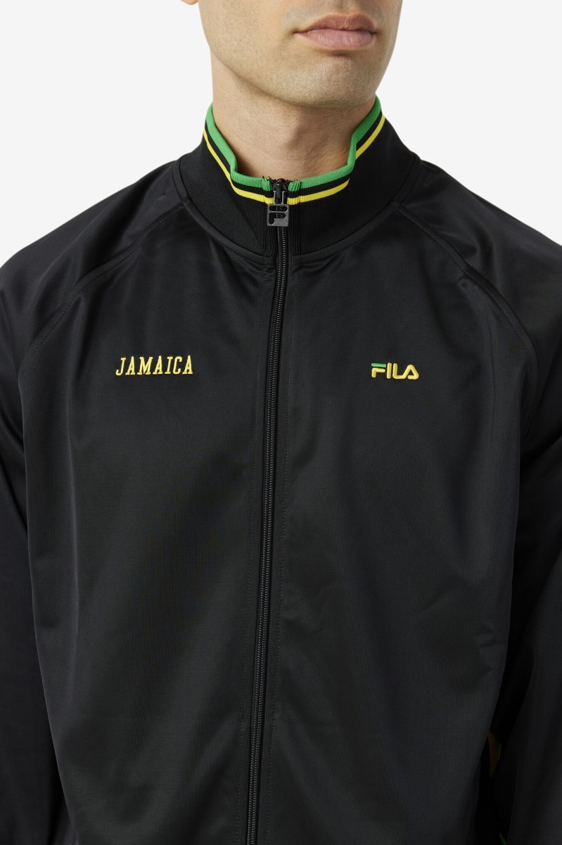 Fila Jamaica Træningsjakke Dame Sort Gul Grøn | 378-RAQTZP