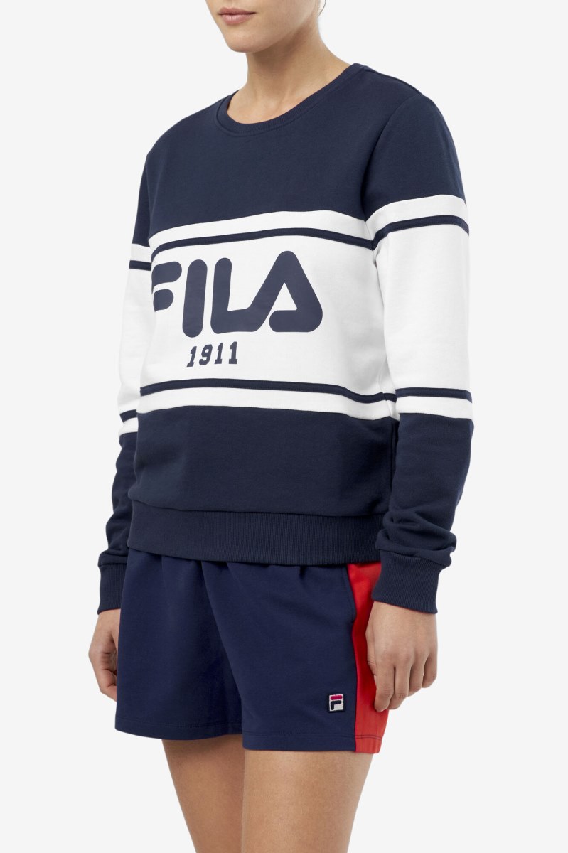 Fila Jayla Crew Sweatshirts Dame Mørkeblå | 769-BFNLQC