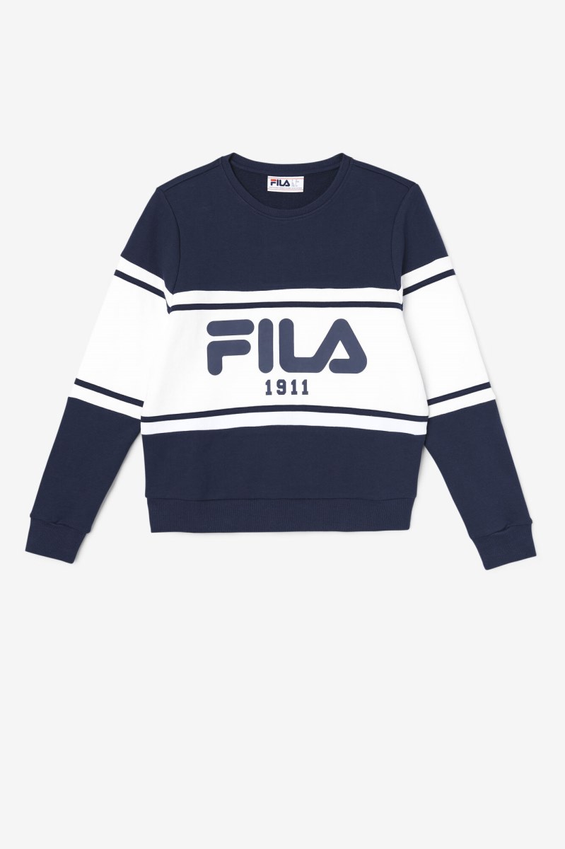 Fila Jayla Crew Sweatshirts Dame Mørkeblå | 769-BFNLQC