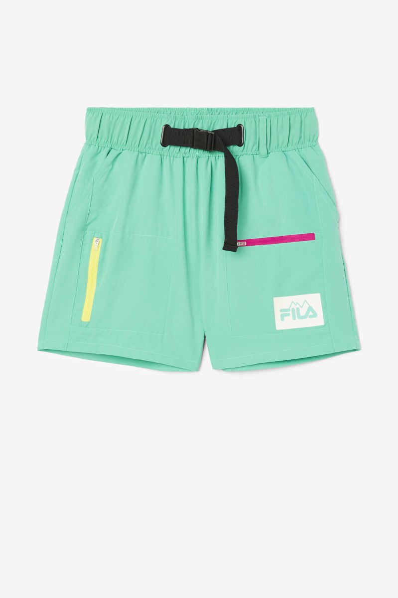 Fila Jordyna Shorts Dame Blå Grøn | 746-VLHNIR