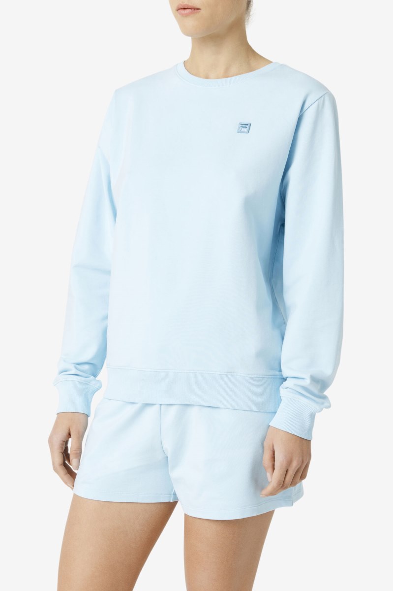 Fila Kaydence Crew Long Sleeve Dame Blå | 248-MQBUYZ