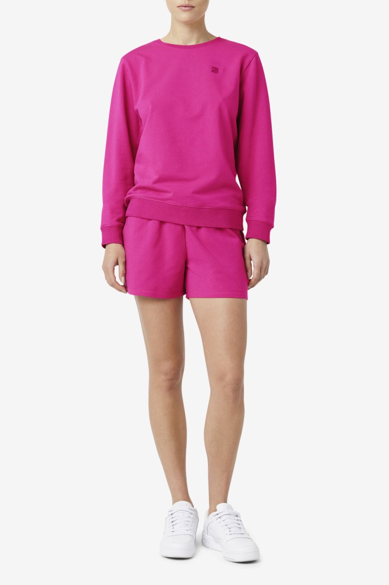 Fila Kaydence Crew Long Sleeve Dame Fuchsia | 952-QMPYTU