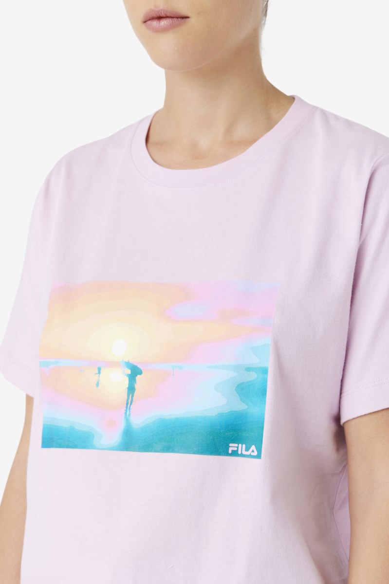 Fila Kenzie Tee T Shirts Dame Lilla | 726-PXJKUS