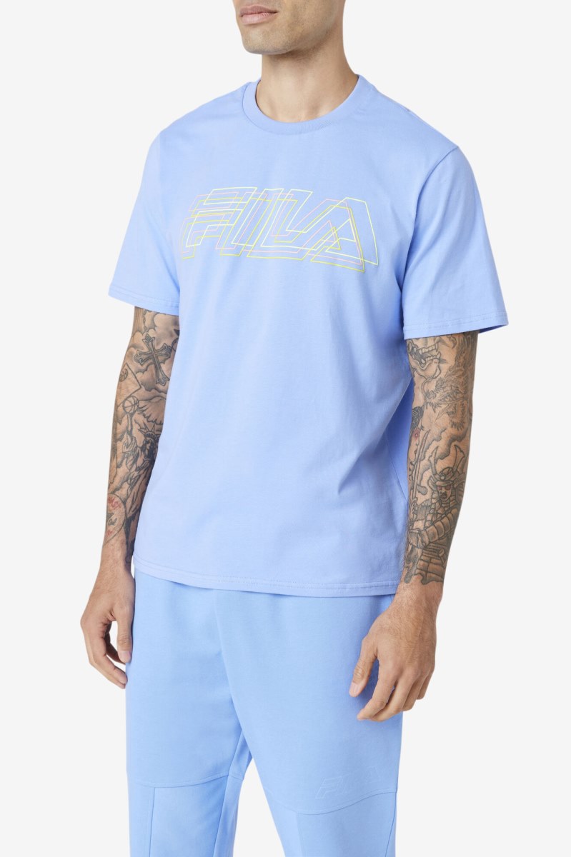 Fila Lakosa Tee T Shirts Herre Blå | 091-ZONAEJ