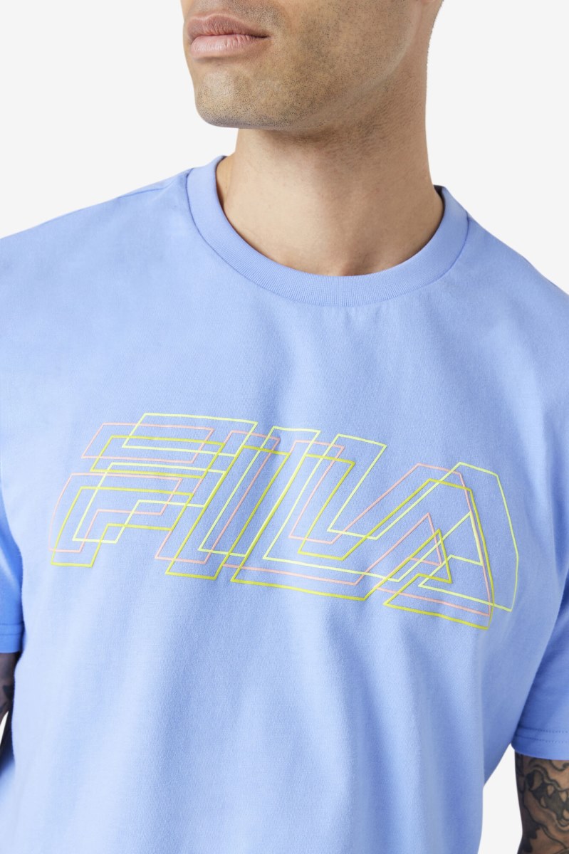 Fila Lakosa Tee T Shirts Herre Blå | 091-ZONAEJ