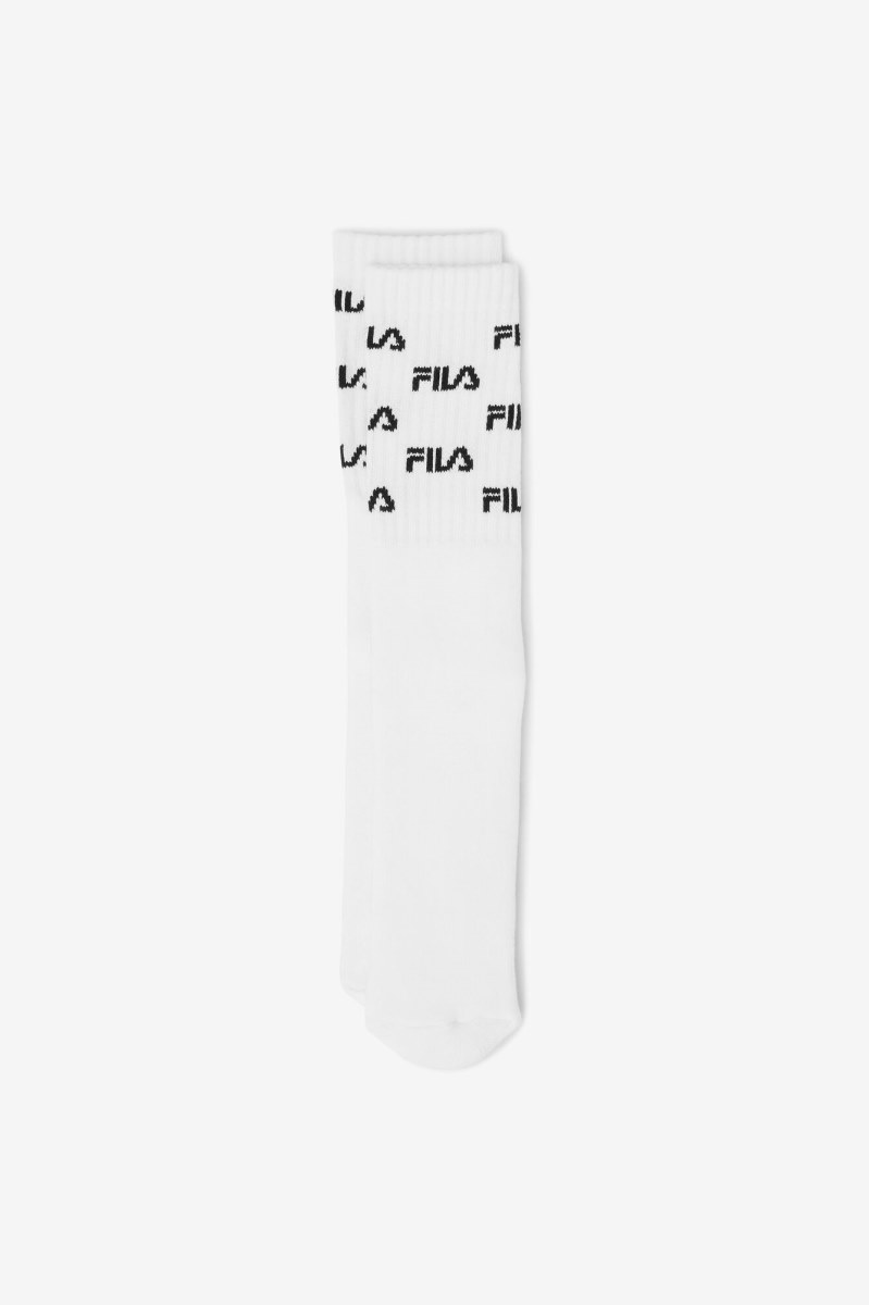 Fila Logo Knee High Sokker Dame Hvide | 243-ADBJHL