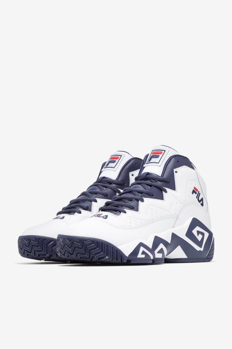 Fila MB Sneakers Herre Hvide Mørkeblå Rød | 154-XKRVZG