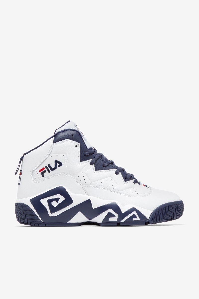 Fila MB Sneakers Herre Hvide Mørkeblå Rød | 154-XKRVZG