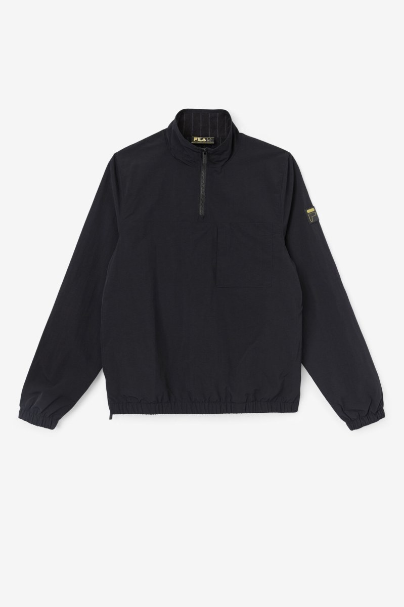 Fila Magnus 1/4 Zip Træningsjakke Herre Sort | 986-QTKMVI