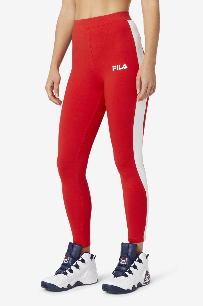 Fila Mercy Leggings Dame Rød | 285-UVZLBJ