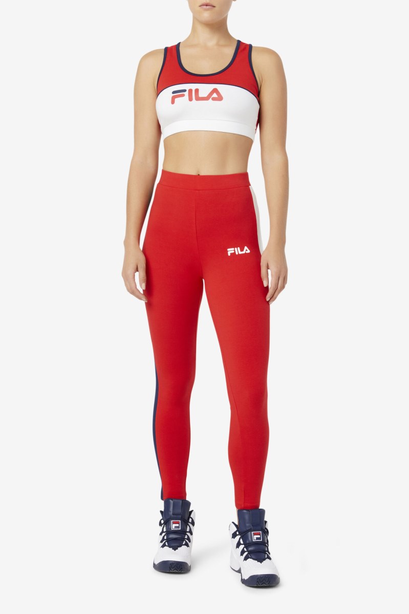 Fila Mercy Leggings Dame Rød | 285-UVZLBJ