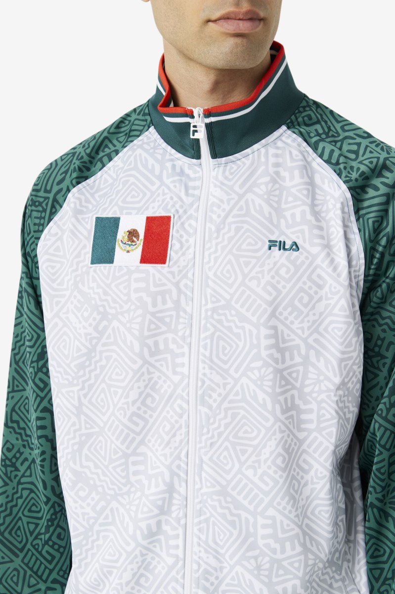 Fila Mexico Træningsjakke Dame Hvide Rød | 461-BZCQYR