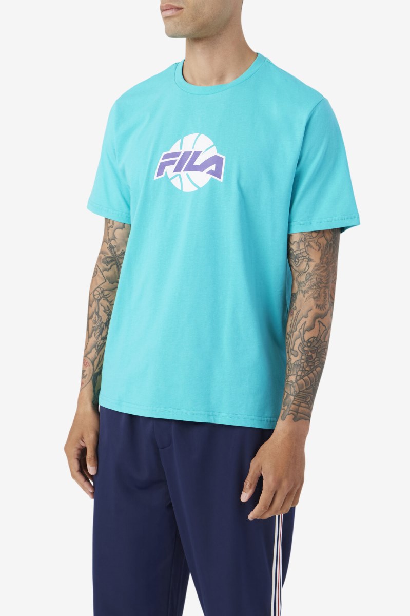 Fila Nomi Tee T Shirts Herre Hvide Lilla | 593-ZNPEKF