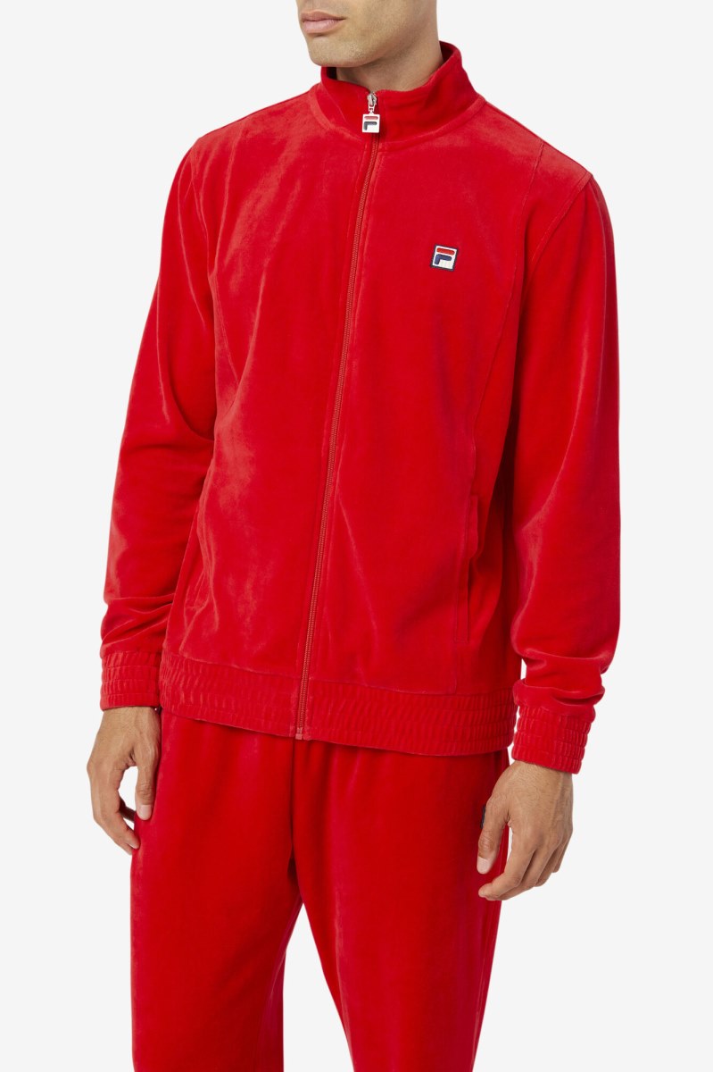 Fila O-fit Velour Fleece Jakker Herre Rød | 415-SXPYEJ